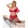 Cottelli Plus Size - variabilná spodná bielizeň duo (červená) - 90D/XL