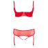 Cottelli Plus Size - set erotickej bielizne - nastaviteľný - červený - 90D/XL