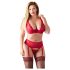 Cottelli Plus Size - set erotickej bielizne - nastaviteľný - červený - 90E/XL