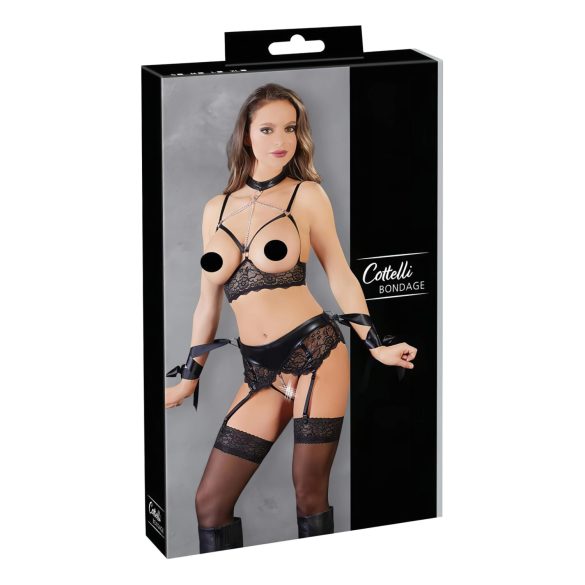 Cottelli Bondage - čipkovaná spodná bielizeň (5 dielov)