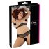 Cottelli Plus Size - perlová podprsenka set (čierna) - 2XL