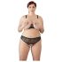 Cottelli Plus Size - perlová podprsenka set (čierna) - 2XL