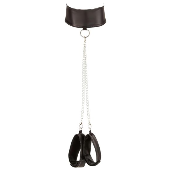 Cottelli Bondage - erotická súprava spodného prádla - čipkovaná, lesklá, 4 diely - XL