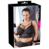 Cottelli Plus Size - čipkovaná podprsenka s remienkami (čierna)