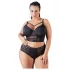 Cottelli Plus Size - čipkovaná podprsenka s remienkami (čierna)