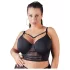 Cottelli Plus Size - čipkovaná podprsenka s remienkami (čierna) - 85E