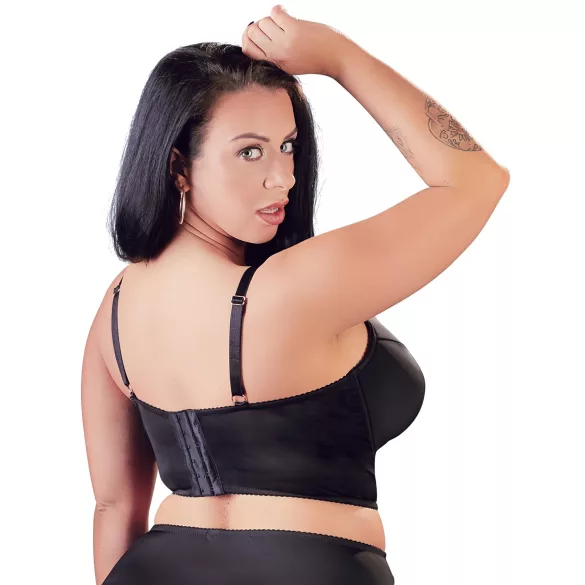 Cottelli Plus Size - čipkovaná podprsenka s remienkami (čierna) - 85E