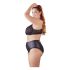 Cottelli Plus Size - Podprsenka a nohavičky s krížovými ramienkami (čierne) - 85E/L