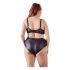 Cottelli Plus Size - Podprsenka a nohavičky s krížovými ramienkami (čierne) - 85E/L