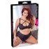 Cottelli Plus Size - Podprsenka a nohavičky s krížovými ramienkami (čierne) - 85E/L