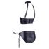 Cottelli Bondage - lesklý set s podprsenkou a putami (čierny) - XL