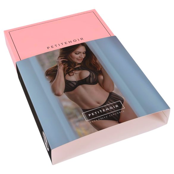 Petite Noir Exclusive - prúžkovaná súprava podprsenky (čierna)