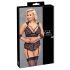Cottelli Bondage Plus Size - čipkovaná podprsenka sada (čierna) - 4XL