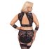 Cottelli Bondage Plus Size - čipkovaná podprsenka sada (čierna) - 4XL