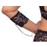 Cottelli Bondage Plus Size - čipkovaná podprsenka sada (čierna) - 4XL