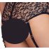 Cottelli Bondage Plus Size - čipkovaná podprsenka sada (čierna) - 4XL