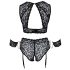 Cottelli Bondage Plus Size - čipkovaná podprsenka sada (čierna) - 4XL