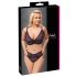 Cottelli Plus Size - Priesvitná vzorovaná podprsenka (fialová) - 2XL