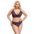 Cottelli Plus Size - Priesvitná vzorovaná podprsenka (fialová) - 2XL