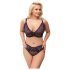 Cottelli Plus Size - Priesvitná vzorovaná podprsenka (fialová) - 2XL