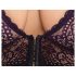 Cottelli Plus Size - Priesvitná vzorovaná podprsenka (fialová) - 2XL
