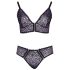 Cottelli Plus Size - Priesvitná vzorovaná podprsenka (fialová) - 2XL
