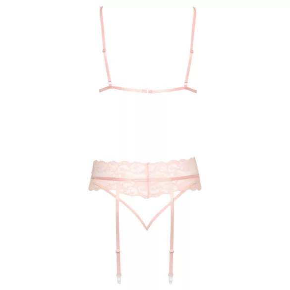 Kissable - dámska čipkovaná bielizeň set - ružová - L/XL