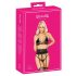 Kissable - bozkávatelný set s podprsenkou a pásom (čierna) - L/XL