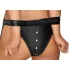 Cottelli Bondage - lesklá podprsenka sada s putami (čierna) - M