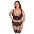Cottelli Plus Size - podprsenkový set (červený) - 90C/XL