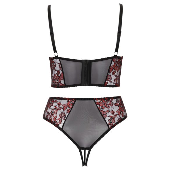 Cottelli - plus size erotická súprava - podprsenka a nohavičky - červená - 90C/XL