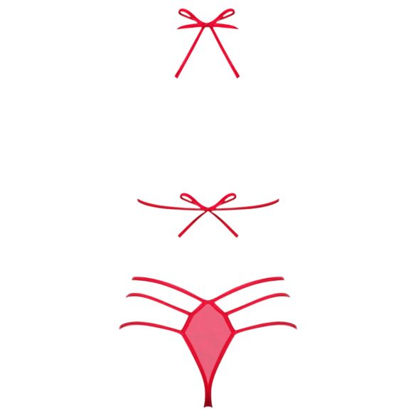 Obsessive - dámska spodná bielizeň set s mašľou - červená