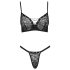 Cottelli Party - čierny čipkový set s podprsenkou - 85C/L