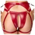 Cottelli Bondage - Lesklý set podprsenky a putá (červené) - L
