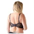 Cottelli Plus Size - podprsenka na ramienka s krúžkami - čierna - 95F