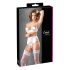 Cottelli - šnurovací čipkovaný zdvihák pŕs set (biely) - 85B/L