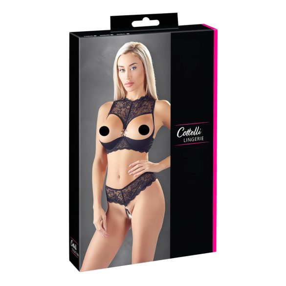 Cottelli - otvorená podprsenka set (čierna) - 85B/L