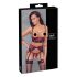 Cottelli Bondage - Matný, čipkovaný zvodný set na prsníky (červený) - L