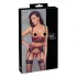 Cottelli Bondage - čipkovaná podprsenka set - matná červená - XL