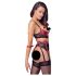 Cottelli Bondage - Matný čipkový set podprseniek (červený) - XL
