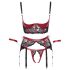 Cottelli Bondage - Matný čipkový set podprseniek (červený) - XL