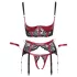 Cottelli Bondage - čipkovaná podprsenka set - matná červená - XL