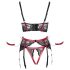 Cottelli Bondage - Matný čipkový set podprseniek (červený) - XL