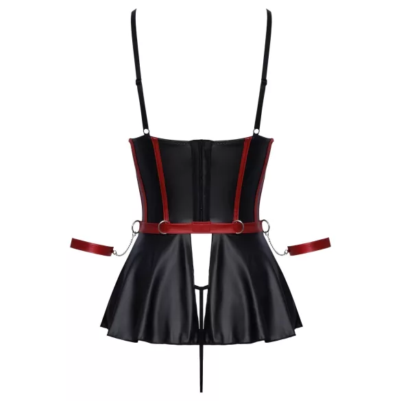 Cottelli Bondage - lesklá súprava s putami na ruky - čierna - 85B/L