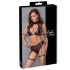 Cottelli Bondage - Sieťový podprsenkový set (čierny) - XL