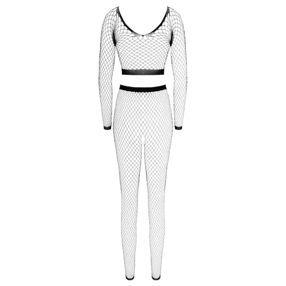 Cottelli - dámsky sieťovaný set s dlhým rukávom - čierny - S-L