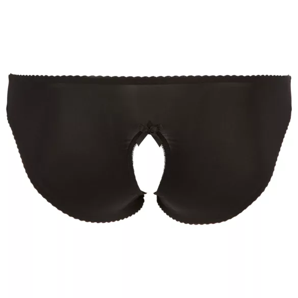 Cottelli Plus Size - čipkované otvorené nohavičky (čierne)
