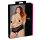 Cottelli Plus Size - čipkované perlové otvorené nohavičky (čierne) - XL