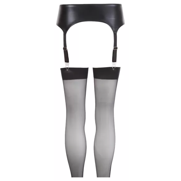 NO:XQSE - Podväzkový set - lesklý efekt - čierny - L