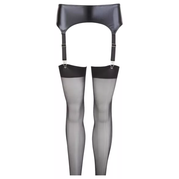 NO:XQSE - Podväzkový set - lesklý efekt - čierny - XL